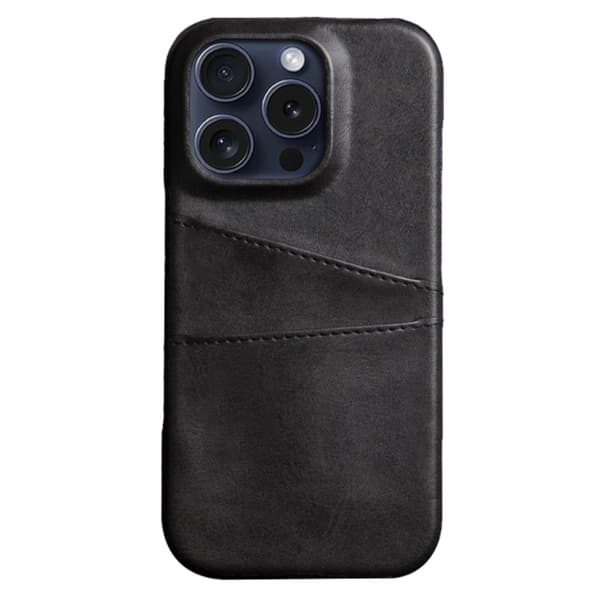 Läderskal Med Kortfack iPhone 16 Pro Max Svart