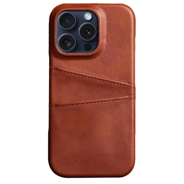 Läderskal Med Kortfack iPhone 16 Pro Max Brun