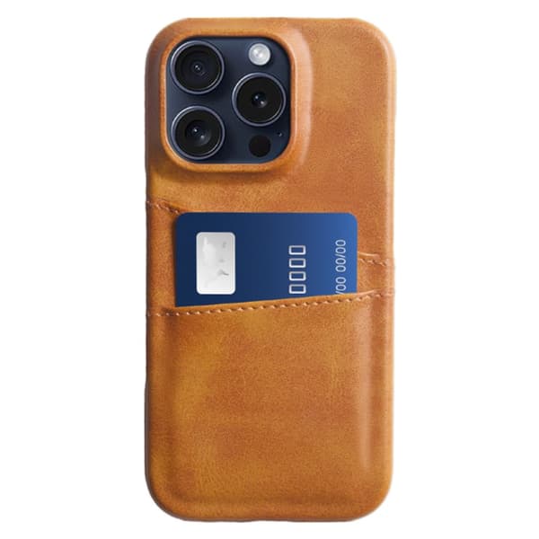 Läderskal Med Kortfack iPhone 16 Pro Cognac