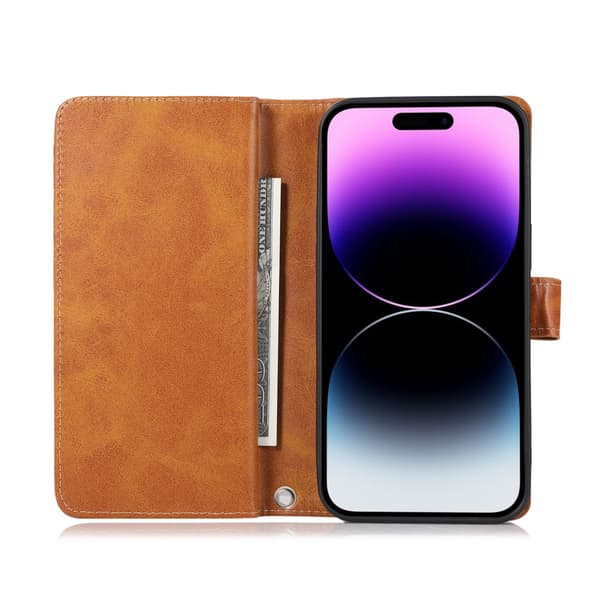 Plånboksfodral Multi-Slot iPhone 16 Pro Cognac