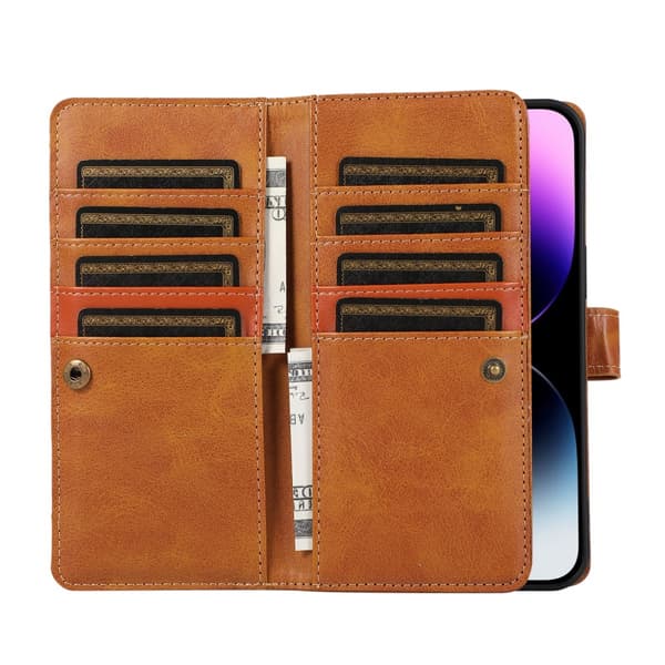 Plånboksfodral Multi-Slot iPhone 16 Pro Cognac