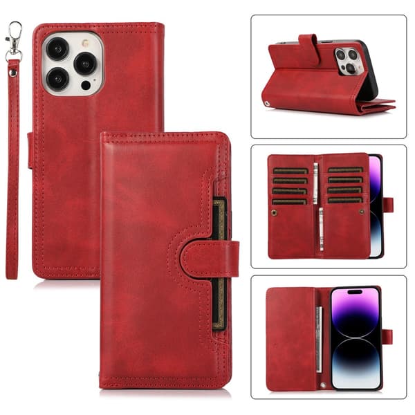 Plånboksfodral Multi-Slot iPhone 16 Pro Röd
