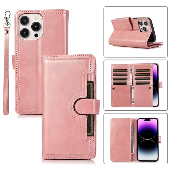 Plånboksfodral Multi-Slot iPhone 16 Pro Max Roséguld