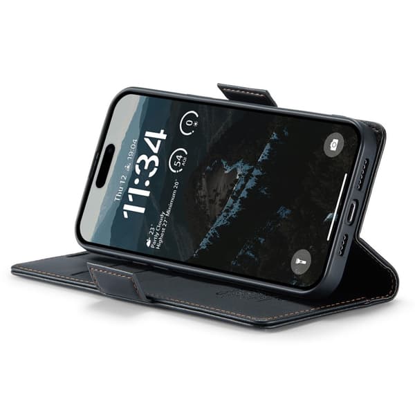 CaseMe Slim Plånboksfodral RFID-skydd iPhone 16 Plus Svart