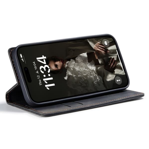 CaseMe Slim Plånboksfodral iPhone 16 Plus Svart