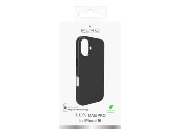 Silikoni Puro Icon Mag Mag Pro MagSafe Apple iPhone 16 - puhelimen kotelo musta