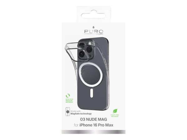 PURO 0.3 Nude Mag, Etui, Apple, iPhone 16 Pro Max, 17,5 cm (6.9"), Gjennomsiktig