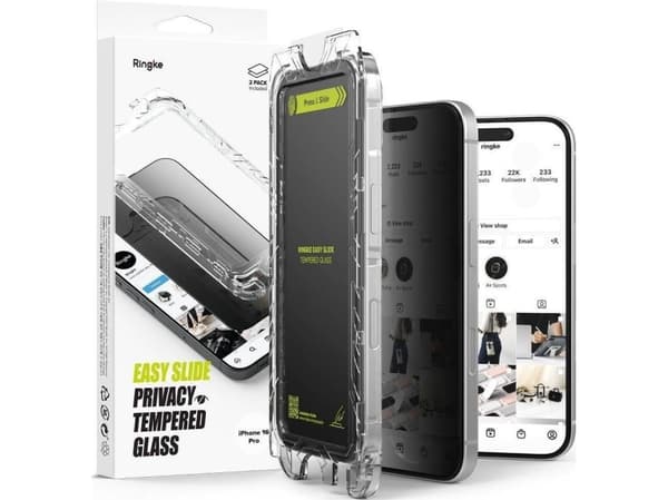Ringke PRIVACY GLASS RINGKE EASY SLIDE 2-PACK IPHONE 16 PRO PRIVACY
