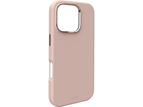 PURO Icon Mag Pro - Baksidesskydd för mobiltelefon - flytande silikon, mikrofiber - sandskal - för Apple iPhone 16 Pro