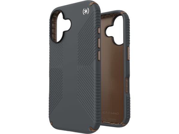 Speck Speck Presidio2 Grip - Etui iPhone 16 (Charcoal Grey / Cool Bronze / White)