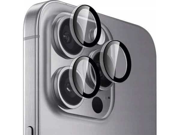 PURO PUSDGLPIPHONE16PTR, Apple, iPhone 16 Pro, iPhone 16 Pro Max, Slagbestandig, Knusesikker, Sort, Gjennomsiktig, 3 stykker