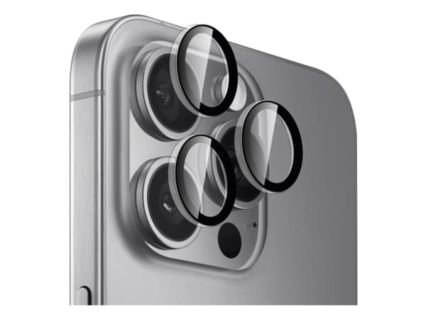 PURO PUSDGLPIPHONE16PTR, Apple, iPhone 16 Pro, iPhone 16 Pro Max, Slagbestandig, Knusesikker, Sort, Gjennomsiktig, 3 stykker