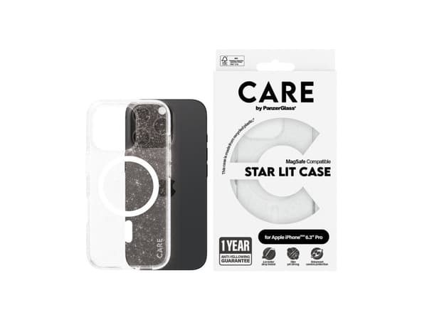 CARE by PanzerGlass - Baksidesskydd för mobiltelefon - MagSafe-kompatibilitet - stjärnbelyst - för Apple iPhone 16 Pro