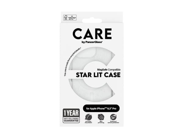 CARE by PanzerGlass - Baksidesskydd för mobiltelefon - MagSafe-kompatibilitet - stjärnbelyst - för Apple iPhone 16 Pro