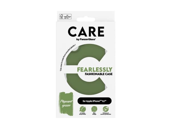 PanzerGlass CARE by ® Fashionable Case Green iPhone 16 Plus, Cover, Apple, Apple - iPhone 16 Plus, Green