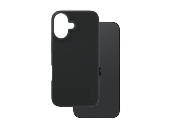 CARE by PanzerGlass - Baksidesskydd för mobiltelefon - termoplastisk polyuretan (TPU), silikonbeläggning - svart - för Apple iPhone 16