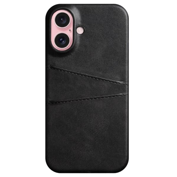 Läderskal Med Kortfack iPhone 16 Plus Svart