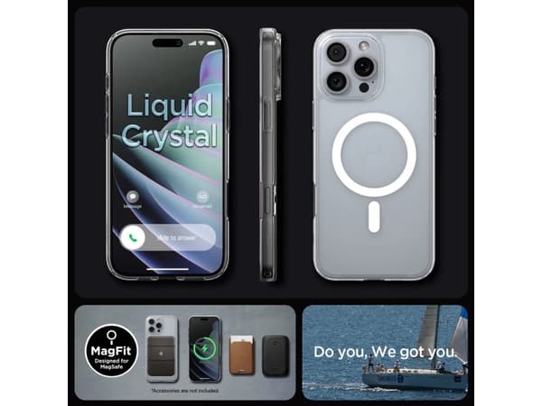 Spigen Liquid Crystal MagFit, Omslag, Apple, iPhone 16 Pro Max, 17,5 cm (6.9"), Transparent