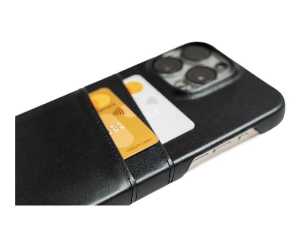 Screenor Lumo - Baksidedeksel for mobiltelefon - ekte skinn, termoplast-polyuretan (TPU) - svart - for Apple iPhone 16 Pro