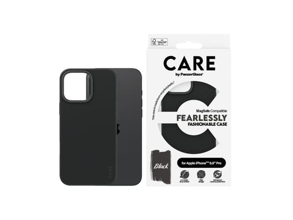 PanzerGlass CARE by ® Fashionable Case Black w. MagSafe iPhone 16 Pro Max, Cover, Apple, Apple - iPhone 16 Pro Max, Black