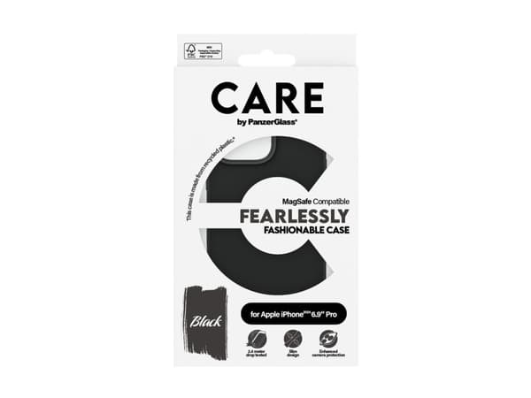 PanzerGlass CARE by ® Fashionable Case Black w. MagSafe iPhone 16 Pro Max, Cover, Apple, Apple - iPhone 16 Pro Max, Black
