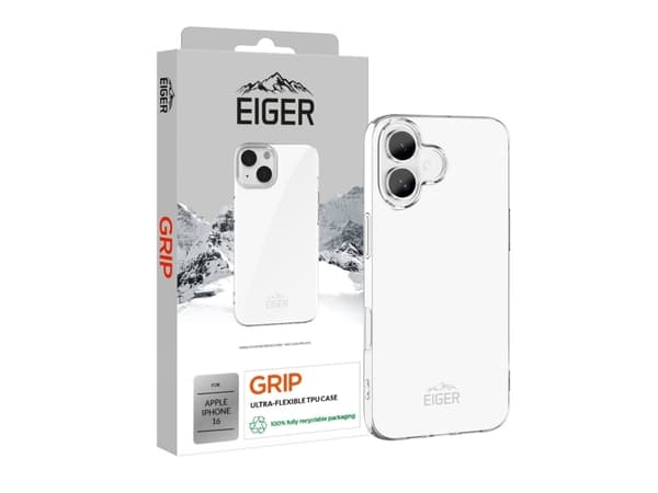 EIGER EGCA00616, Cover, Apple, iPhone 16, 15.5 cm (6.1"), Transparent
