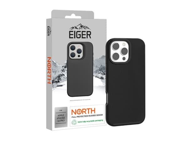 EIGER EGCA00625, Omslag, Apple, iPhone 16 Pro, 16 cm (6.3"), Svart