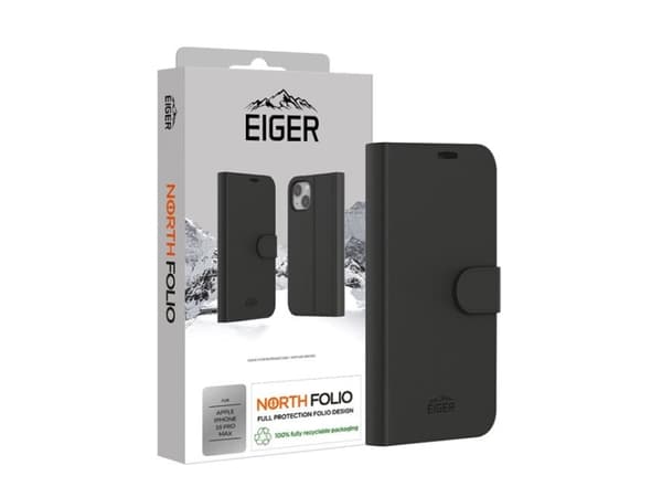EIGER EGCA00635, Lommebok-etui, Apple, iPhone 16 Pro Max, 17,5 cm (6.9"), Sort