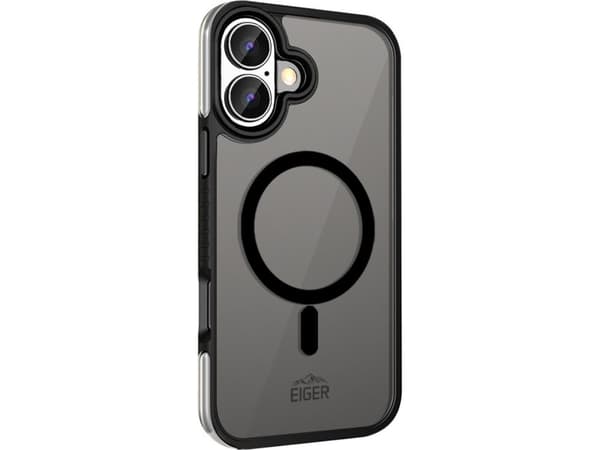 EIGER Pro MountainAir Case iPhone 16 Plus schwarz, Omslag, Apple, iPhone 16 Plus, 17 cm (6.7"), Svart, Transparent