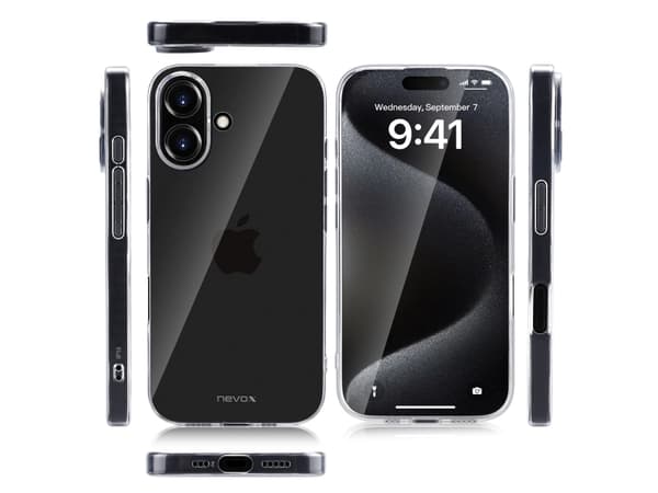nevox 2366, Cover, Apple, iPhone 16, 15.5 cm (6.1"), Transparent