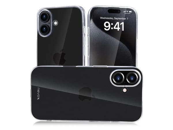 nevox 2366, Cover, Apple, iPhone 16, 15.5 cm (6.1"), Transparent