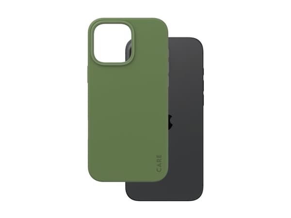 CARE by PanzerGlass - Baksidedeksel for mobiltelefon - MagSafe-samsvar - resirkulert plast - grønn - for Apple iPhone 16 Pro Max