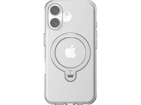 Torras Ostand Spin-deksel til iPhone 16 Plus (gjennomsiktig)