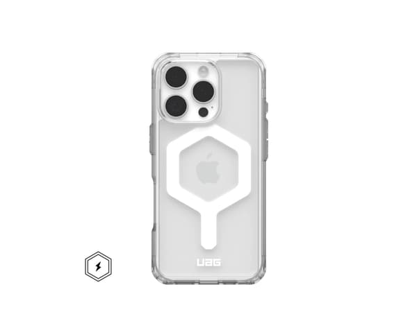 Urban Armor Gear Plyo, Omslag, Apple, iPhone 16 Pro, 16 cm (6.3"), Transparent, Vit