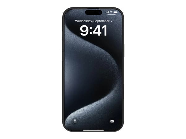 eSTUFF Infinite Riga - Baksidedeksel for mobiltelefon - 76% recycled material - polykarbonat, silikon - svart - for Apple iPhone 16 Pro Max