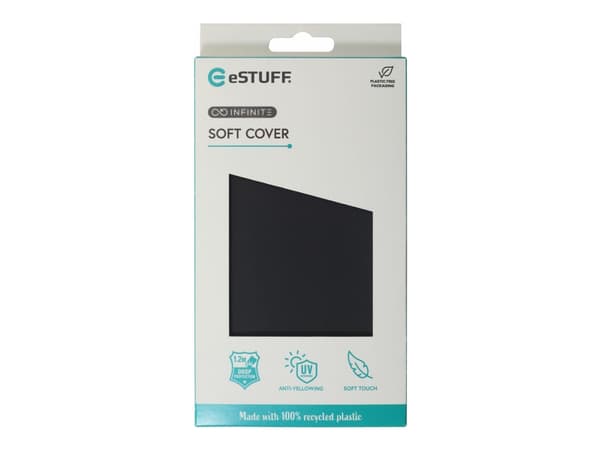 eSTUFF Infinite Vienna - Baksidesskydd för mobiltelefon - 100% recycled plastic - termoplastisk polyuretan (TPU) - svart - för Apple iPhone 13