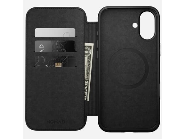 Nomad Modernes Leder Folio Schwarz-, Apple