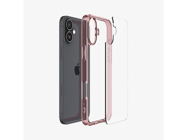 Spigen Ultra Hybrid, Omslag, Apple, iPhone 16, 15,5 cm (6.1"), Rosa, Transparent