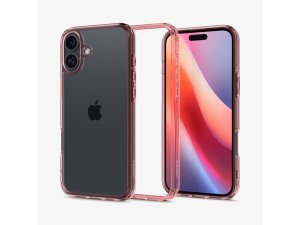 Spigen Ultra Hybrid, Omslag, Apple, iPhone 16, 15,5 cm (6.1"), Rosa, Transparent