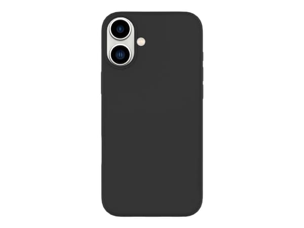 eSTUFF Infinite Riga - Baksidesskydd för mobiltelefon - 76% recycled material - polykarbonat, silikon - svart - för Apple iPhone 16 Plus