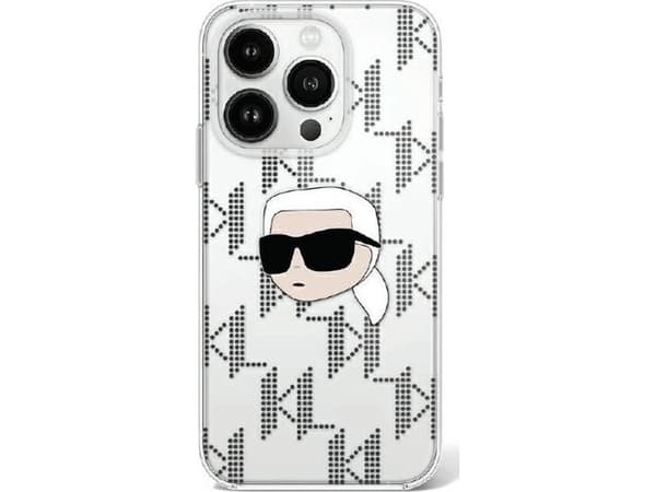 Karl Lagerfeld IML Karl Head Electroplated Apple iPhone 16 Pro - dėklas telefonui skaidrus