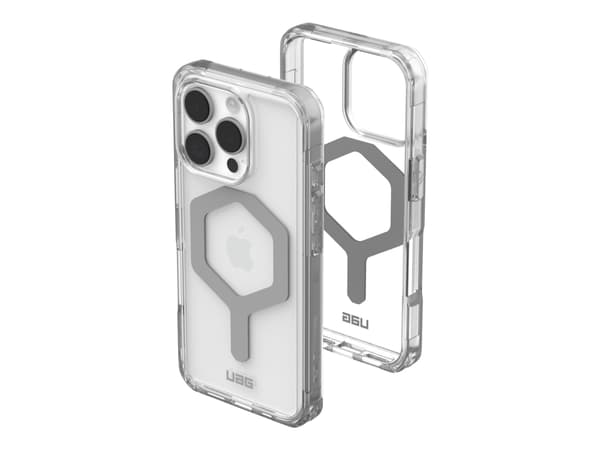 UAG Plyo Series - Baksidesskydd för mobiltelefon - MagSafe-kompatibilitet - TPU-ram (termoplastiskt polyuretan), polykarbonats baksida - is/silver -
