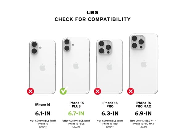 Urban Armor Gear Civilian, suojakuori, Apple, iPhone 16 Plus, 17 cm (6.7"), Laji