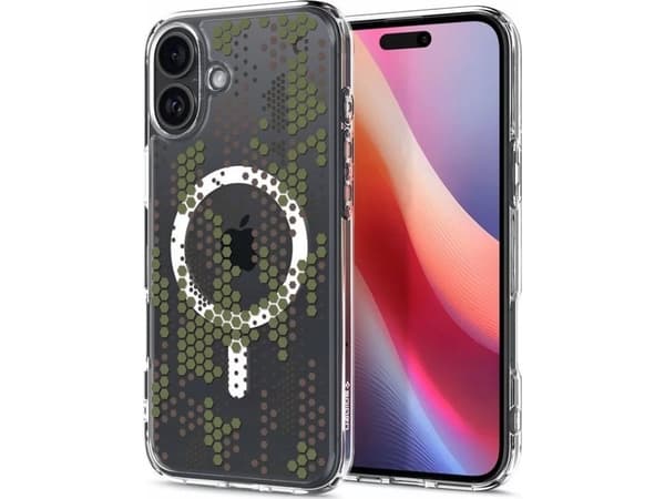 Spigen iPh 6.1in 2024 UltrHyb Digit Camo, Cover, Apple, iPhone 16, 15,5 cm (6.1")