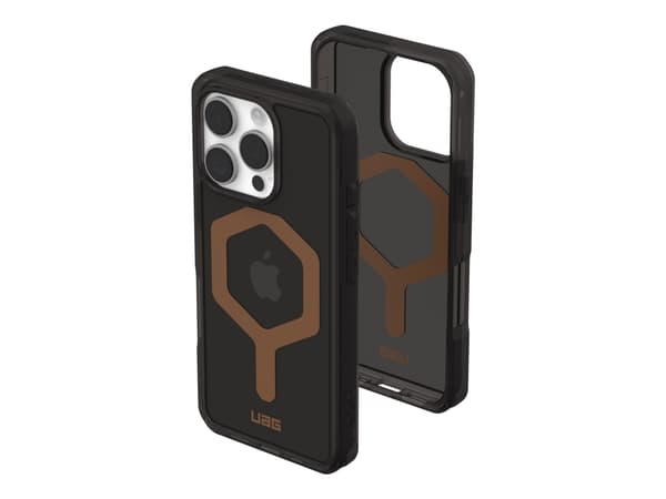 UAG Plyo Series - Baksidedeksel for mobiltelefon - MagSafe-samsvar - PC-bakplate, termoplastisk polyuretanramme (TPU) - svart/bronse - for Apple iPho