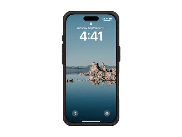 UAG Plyo Series - Baksidedeksel for mobiltelefon - MagSafe-samsvar - PC-bakplate, termoplastisk polyuretanramme (TPU) - svart/bronse - for Apple iPho