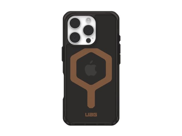 UAG Plyo Series - Baksidedeksel for mobiltelefon - MagSafe-samsvar - PC-bakplate, termoplastisk polyuretanramme (TPU) - svart/bronse - for Apple iPho
