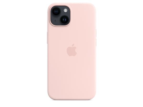 Apple - Baksidedeksel for mobiltelefon - MagSafe-samsvar - silikon - krittrosa - for iPhone 14