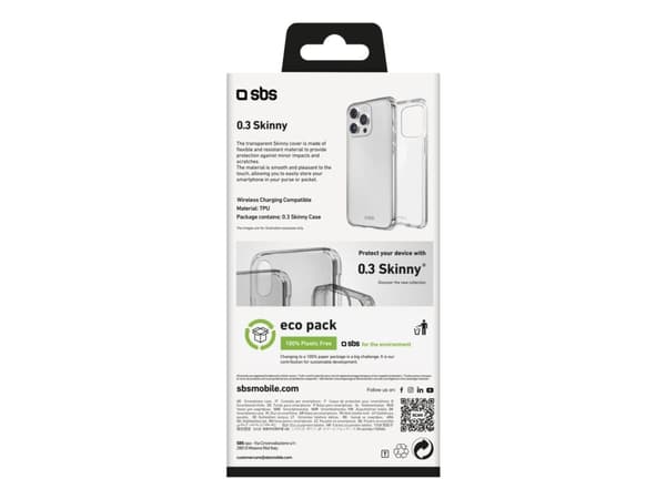 SBS TESKINIP1667PT, Omslag, Apple, iPhone 16 Pro Max, 17,5 cm (6.9"), Transparent