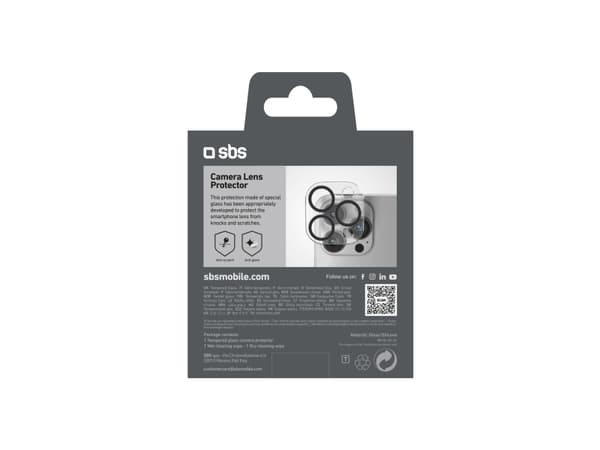 SBS TECAMGLIP16PK, Apple, iPhone 16 Pro / 16 Pro Max, Reptålig, Transparent, 1 styck